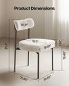 Sturdy Metal Legs, Plush-Touch Comfort Dining Chairs for Kitchen Living Room
