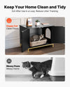 Black Textured Cat Litter Box Enclosure Furniture with Gold Handles and Metal Legs