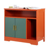31.18 in Cat Litter Box Enclosure with Storage Cabinet and Bed Pomegranate Red Vintage Green