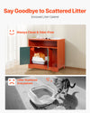 31.18 in Cat Litter Box Enclosure with Storage Cabinet and Bed Pomegranate Red Vintage Green