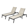 Breathable Fabric, Adjustable Backrest, Aluminum Frame Patio Lounge Chair