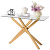 Iron Frame Console Table with Thick Tempered Glass - Versatile Storage & Display Solution