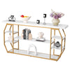 Marble Console Table with Open Storage for Entryway