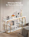 Marble Console Table with Open Storage for Entryway