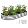 8 ft x 4 ft x 1 ft Elevated Flower Bed with Bottomless Design and Rust-Resistant Panels