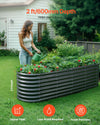 Long Oval Raised Garden Bed for Outdoor Planting