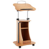 Portable Lectern Podium Stand with Adjustable Height and Storage Rack