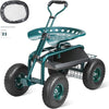 Rolling Garden Work Seat Cart with Swivel Stool for Yard Work