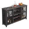 Industrial Bar Cabinet with Wine Storage for Home and Kitchen
