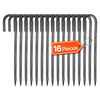 12 in J Hook Rebar Stakes 16 Pack for Fences Tents Trampolines Anchoring