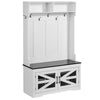 Hall Tree Entryway Bench with LED Coat Rack and Shoe Storage