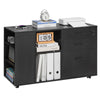 Lockable Mobile Storage Cabinet with Adjustable Shelves and 5 Casters