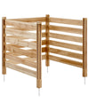 Easy to Assemble Wooden Privacy Fence with 3 Panels for Outdoor Use
