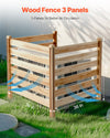 Easy to Assemble Wooden Privacy Fence with 3 Panels for Outdoor Use
