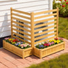 Wooden Privacy Fence with Planters