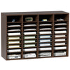 39.3in x 12in x 26.8in Wood Literature Organizer with 36 Compartments