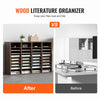 39.3in x 12in x 26.8in Wood Literature Organizer with 36 Compartments