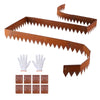 Complete Metal Garden Edge Border Set with 6 Sections and Connecting Plates