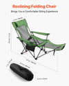 52.36 in Seated 65.3 in Reclined Folding Lounger Chair with Cup Holder and Footrest