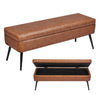 Soft-Close Dual Hinges, PU Leather, 660 lb Capacity Storage Bench