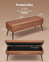 Soft-Close Dual Hinges, PU Leather, 660 lb Capacity Storage Bench