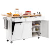 Large Kitchen Island Cart with Storage and Drop Leaf