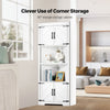 Corner Storage Cabinet with Adjustable Shelves for Home