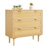 3 Drawer Rattan Dresser for Bedroom Clothes Storage Cabinet