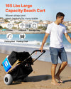 Adjustable Foldable Beach Cart with 165 lbs Capacity and Balloon Wheels