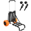 165 lbs Capacity Beach Cart with Adjustable Handle and Solid Plastic Wheels