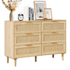 Rattan Dresser with Storage Drawers for Bedroom