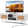 Rattan TV Stand with Storage for Living Room