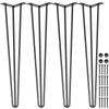 34 in Hairpin Table Legs 4 PCs with Rubber Feet and Screws for DIY Furniture