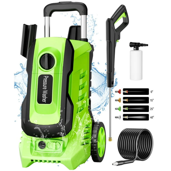 Vebreda 3800 PSI Electric Pressure Washer, 2.6 GPM Power Cleaner with 5 Nozzles, TSS Safety System, Portable Design for Cars, Driveways & Home Surfaces