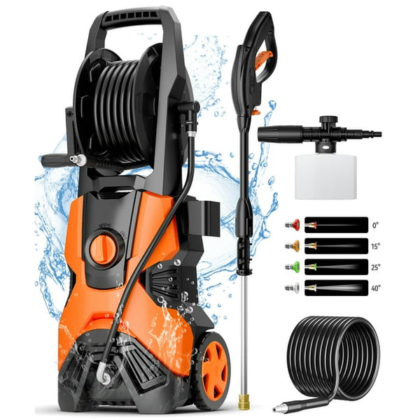 Vebreda 4500PSI Electric Pressure Washer, Powerful High-Pressure Cleaner with 4 Nozzles, Foam Cannon for Cars, Driveways, Patios & More