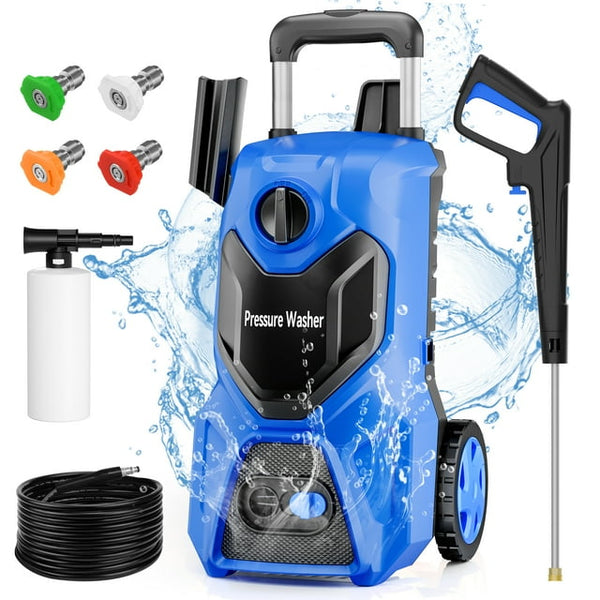 Vebreda 4800 PSI Electric Pressure Washer, 3.2 GPM High Power Cleaner with 5 Adjustable Nozzles, Foam Cannon for Cars, Driveways & Outdoor Cleaning