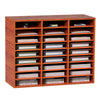 Wood Literature Organizer with Adjustable Shelves for Office and School