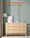 Wooden Dresser with Fluted Drawers for Bedroom Storage