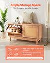 Narrow Entryway Shoe Storage Bench with Adjustable Flip-Drawer Design
