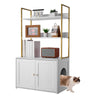 Cat Litter Box Enclosure with Storage Shelves