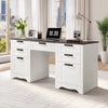Farmhouse Executive Desk with Charging Station