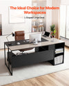 L Shaped Executive Desk with Storage for Office