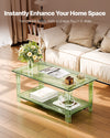 Acrylic Coffee Table with Dual Storage Space and Easy Assembly
