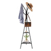 Stable Coat Rack with 6 Hooks and 2 Shelves for Organized Storage