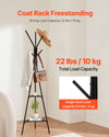Stable Coat Rack with 6 Hooks and 2 Shelves for Organized Storage