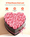 27 Preserved Roses in Heart Box Elegant D¨¦cor for Home or Events