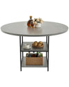 47.42 in Round Dining Table for 4-6 People, Easy Assembly, Sturdy Metal Frame