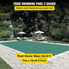 Rectangular Pool Safety Cover with Drainage Holes for Inground Pools