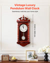 23.2 in Pendulum Wall Clock - Silent Operation, Precise Timekeeping, Elegant Design