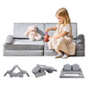 10-Piece Modular Play Sofa with Soft Teddy Fleece Cover and High-Density Foam